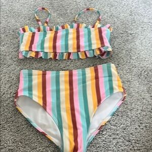 Wonder Nation Multicolor Striped Kids Bikini